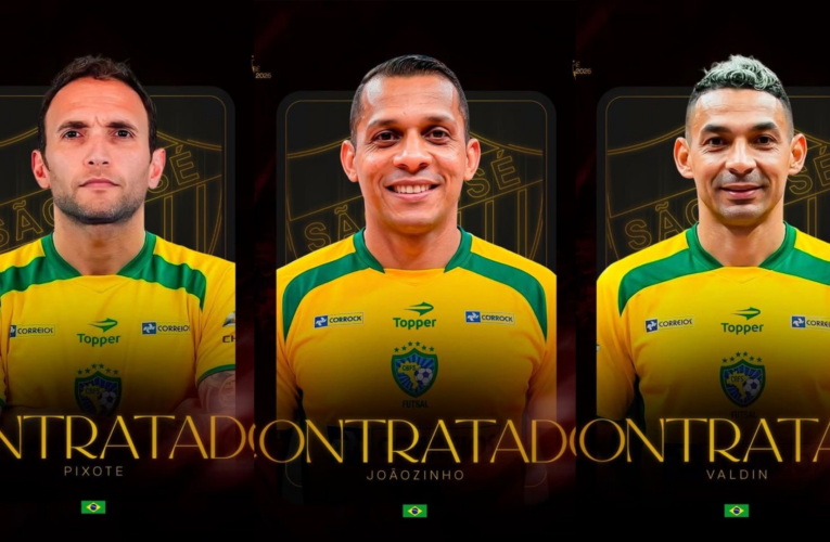 São José Futsal anuncia trio de craques com histórico na Seleção Brasileira para a Copa do Brasil