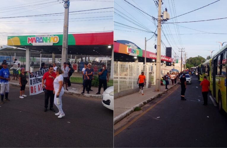 Protesto de feirantes paralisa Avenida Senador Vitorino Freire em São Luís por atraso na entrega de quiosques do Entreposto Pesqueiro