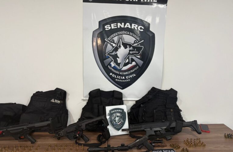 Operação policial em São Luís resulta em duas prisões e apreensão de arsenal de uso restrito